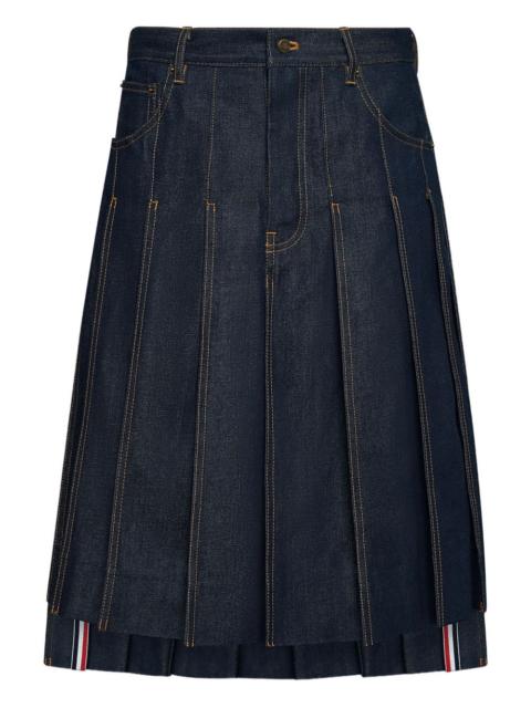 Thom Browne selvedge pleated five-pocket skirt