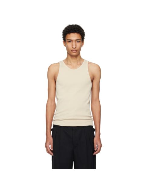Maison Margiela Beige Ribbed Tank Top