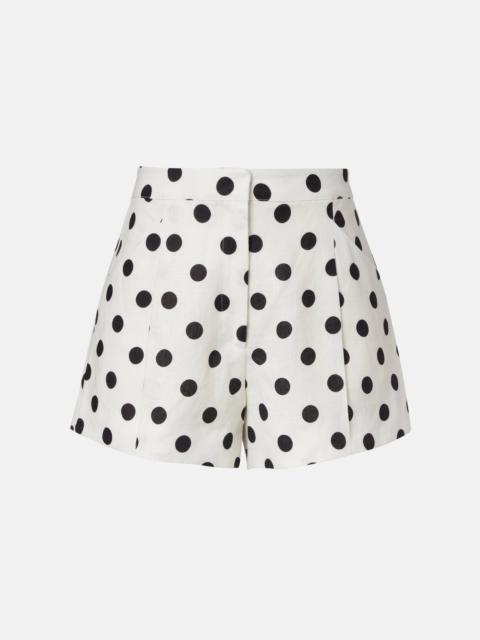 POSSE Rosalie polka-dot linen shorts