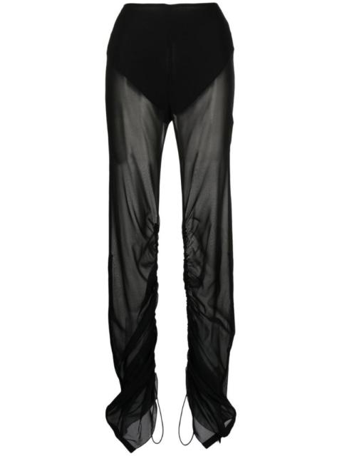 Dion Lee ruched semi-sheer trousers