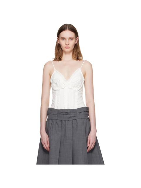SHUSHU/TONG White Ruched Bustier Cami Bodysuit