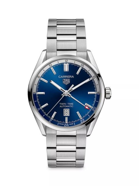 TAG Heuer Carrera Calibre 7 Twin Time Watch, 41mm