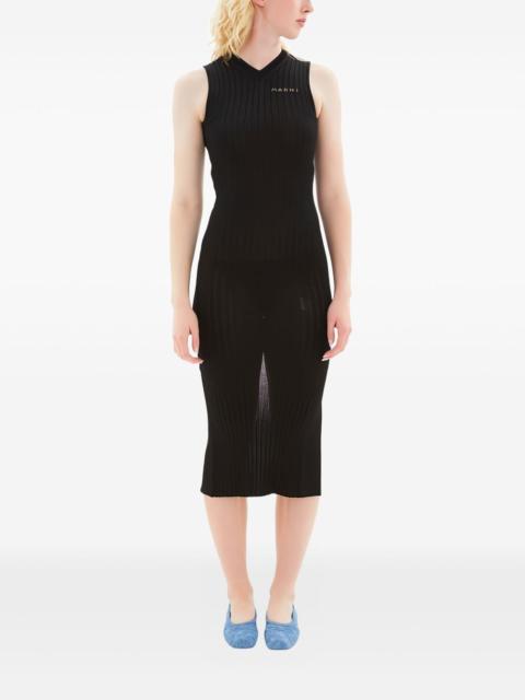 ribbed midi dress