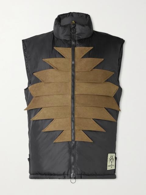 Kapital Zepher Suede-Trimmed Shell Gilet