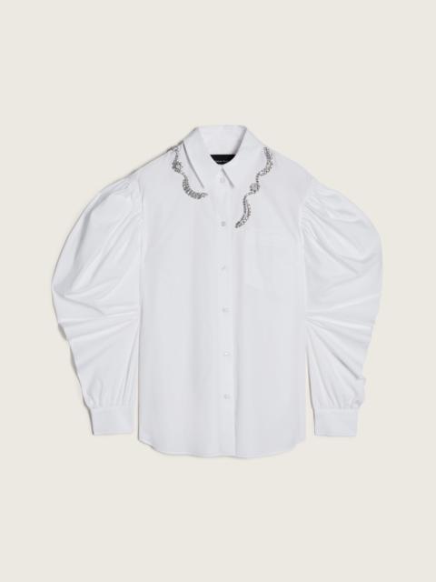 Simone Rocha Embellished Draped Sleeve Masculine Shirt