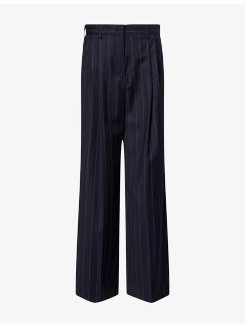 WEEKEND Max Mara Wide-Leg Striped Wool Trousers