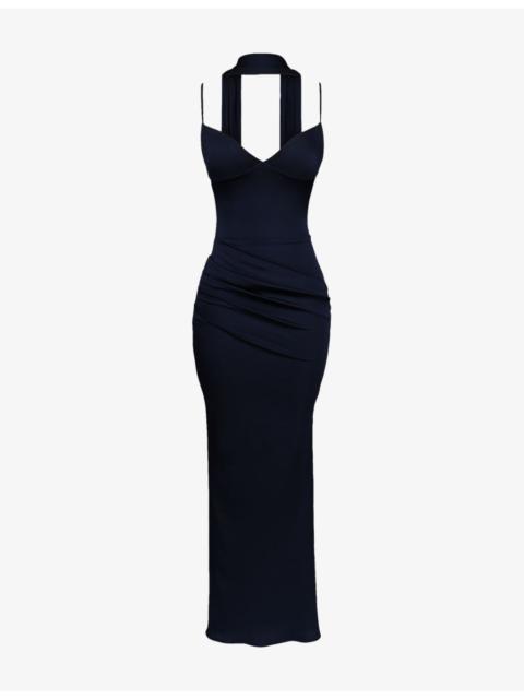 House of CB Freya V-Neck Satin Maxi Dress