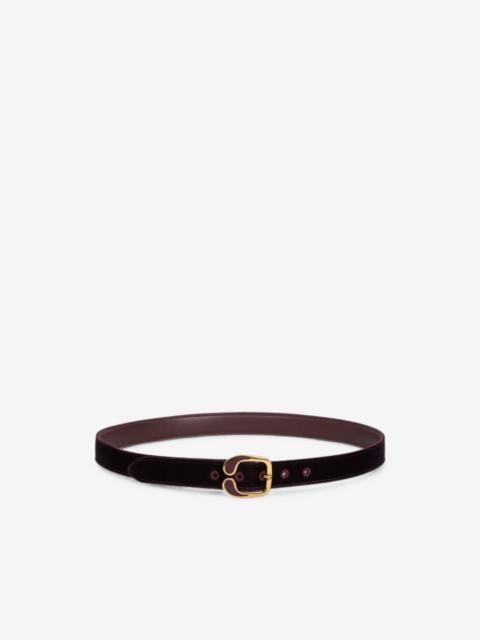 Etro velvet belt with enamelled Paisley buckle