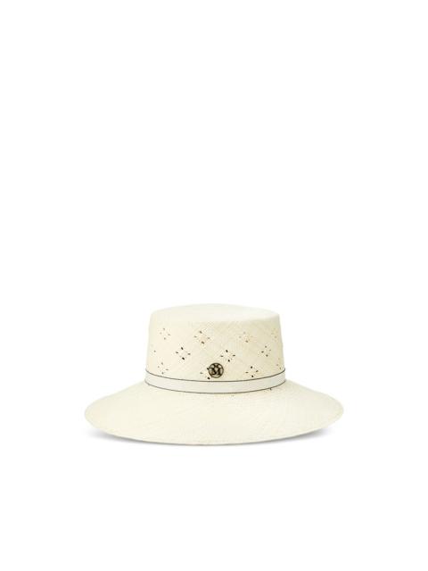 MAISON MICHEL Ludi perforated ribbon-detailed hat