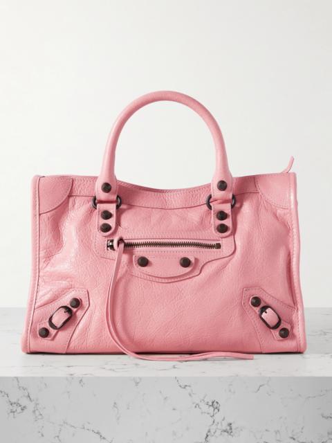 BALENCIAGA Le City Small Embellished Textured-leather Tote