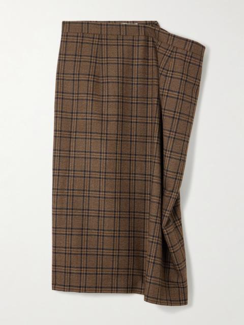 MARIE ADAM-LEENAERDT Checked Wool Midi Skirt
