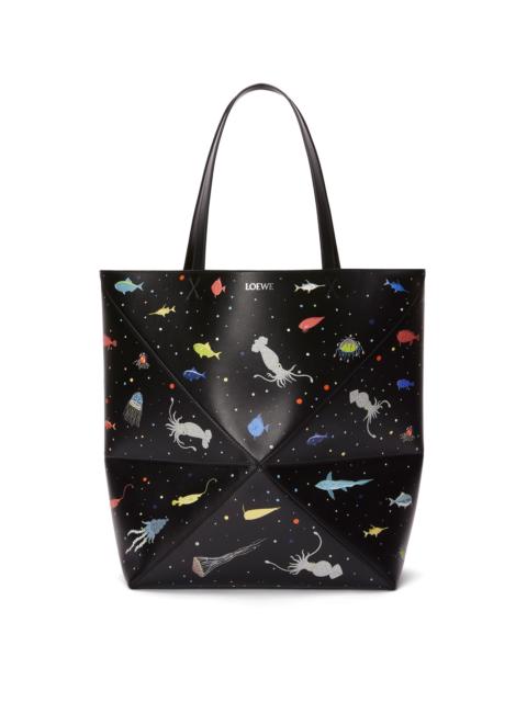 Loewe Deep Sea XL Puzzle Fold tote in shiny calfskin