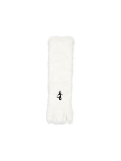 RUSLAN BAGINSKIY logo-embroidered faux-fur scarf