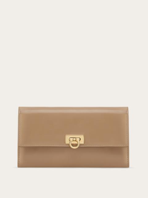 FERRAGAMO Continental wallet with Gancini clasp