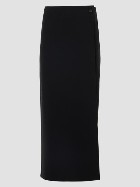 AKRIS Women's Jersey Wrap Midi Skirt - Black