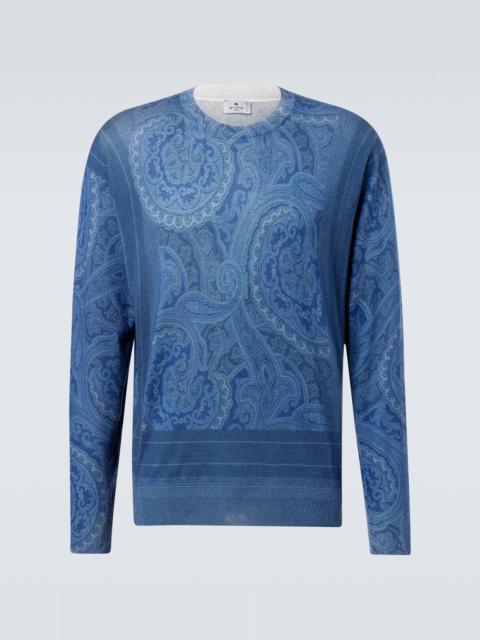 Etro paisley 실크 캐시미어 스웨터
