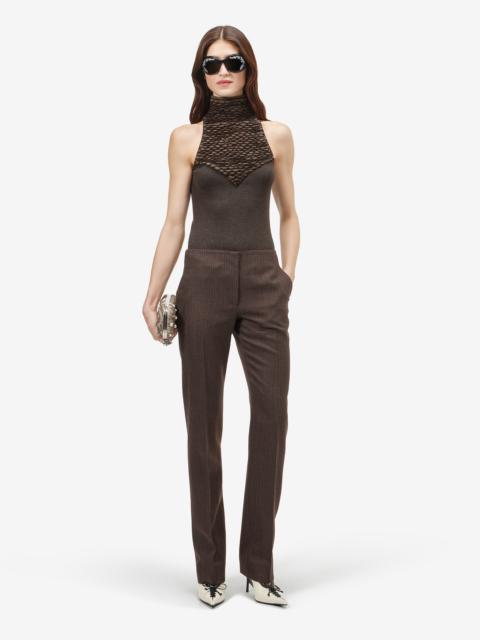 Alexander McQueen Women's Knit Feathers Top in Brown