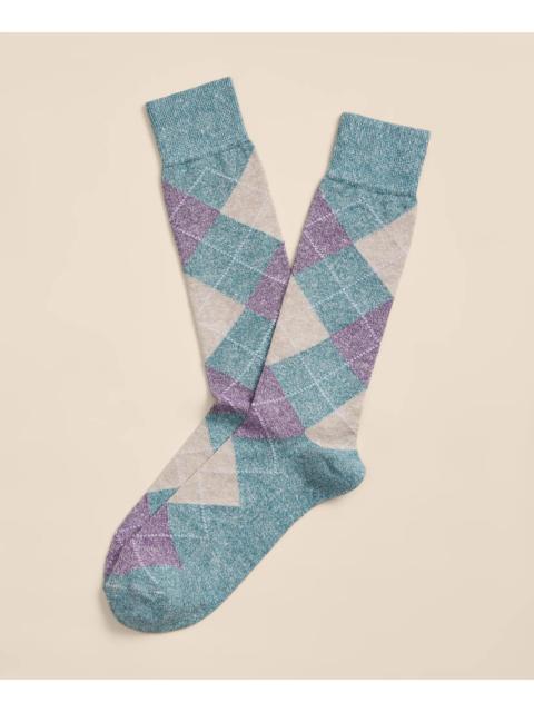 Brooks Brothers Linen-Cotton Blend Argyle Socks