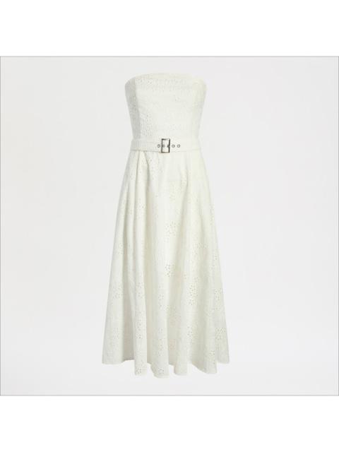 Sam Edelman Strapless Belt Eyelet Midi Dress