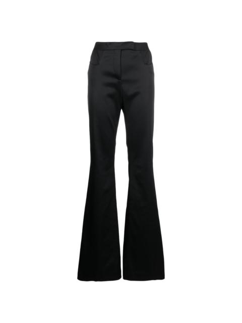 flared satin trousers