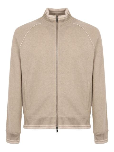 SLOWEAR zip high-neck cardigan