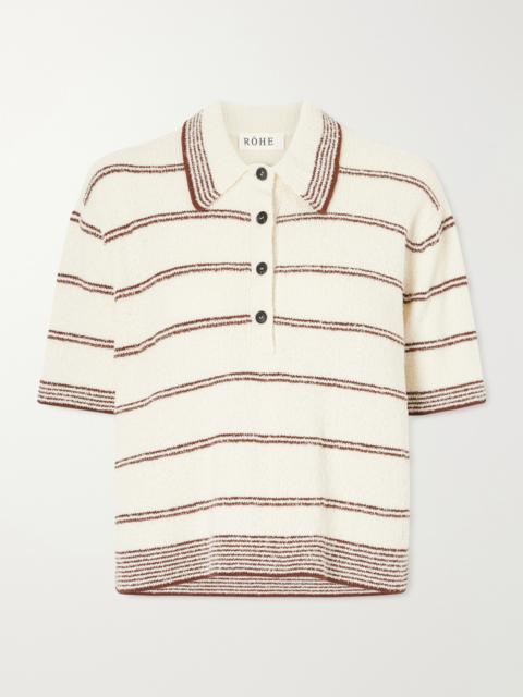 RÓHE Striped Organic Cotton-blend Terry Polo Shirt