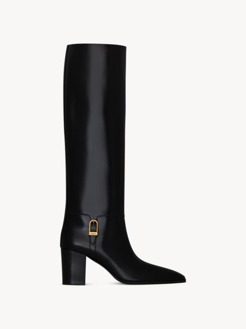 ロングブーツ Saint Laurent Black Leather Julia 70 Boots Saint Laurent Black Leather Julia 70 Boot – LOZURI®
