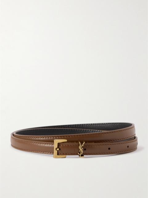 SAINT LAURENT Cassandre Leather Belt
