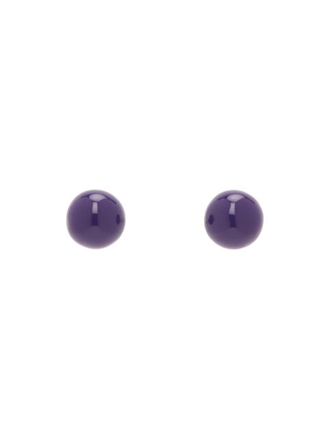 Silver & Purple Enameled Earrings