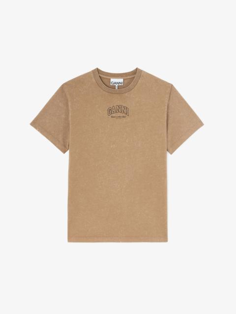 GANNI ESSENTIALS TEE WITH WASHED EFFECT