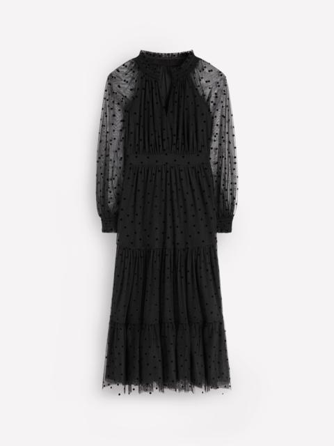 BODEN Lucille Tulle Midi Dress-Black