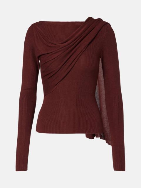 AYA MUSE Draped silk-blend top