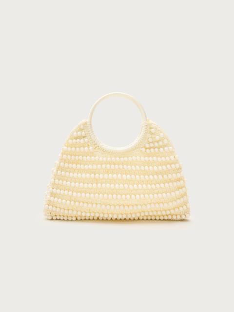 J.CREW Handcrocheted top-handle bag with beads