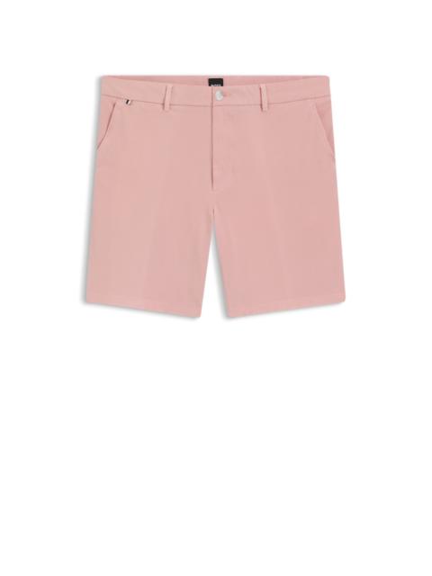 BOSS MODERN-FIT SHORTS IN STRETCH-COTTON TWILL