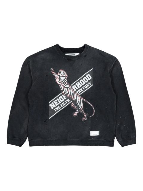 NEIGHBORHOOD tiger-graphic faded-effect sweatshirt