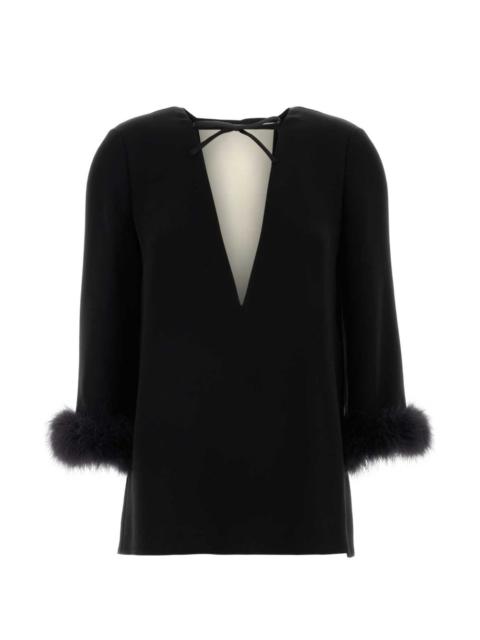 Valentino feathered blouse