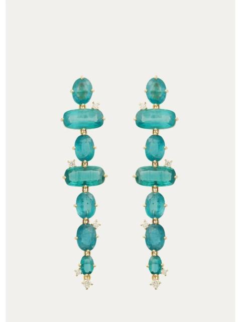 ILEANA MAKRI 18K Sea Breeze Earrings with Apatite and Diamonds