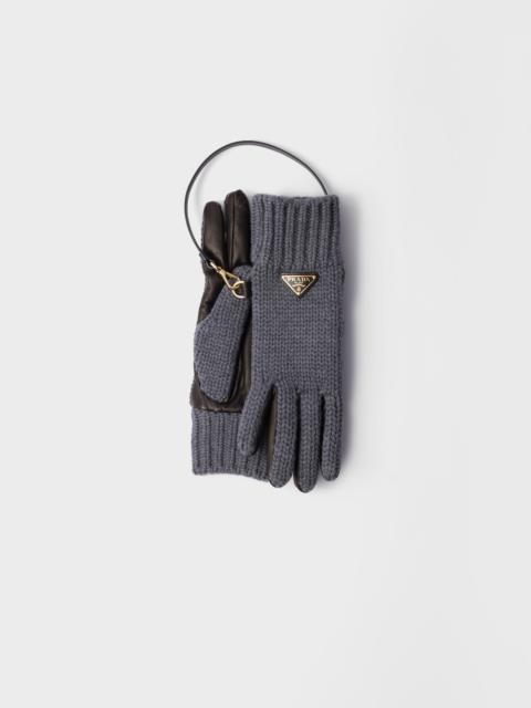 Prada Wool and nappa leather gloves