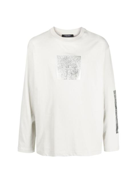 A-COLD-WALL* Foil Grid long-sleeve cotton T-shirt