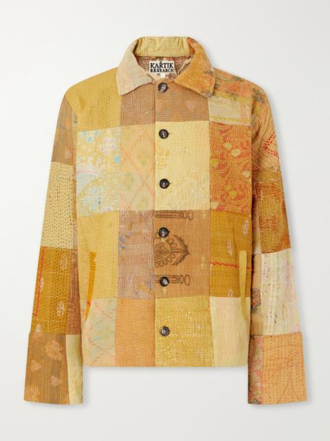 KARTIK RESEARCH Vintage Kantha Patchwork Quilted Cotton-Voile Jacket