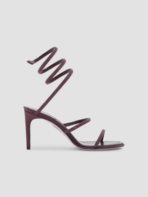RENE CAOVILLA Women's Cleo 105MM Satin Sandals - Fondant Burgundy