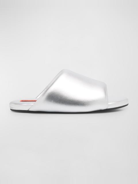 Bubble Vegan Metallic Slide Sandals