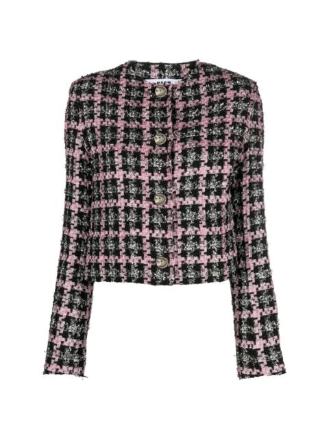 MSGM plaid checked tweed jacket