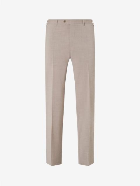 CORNELIANI Beige 120's stretch wool trousers
