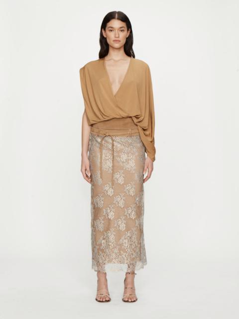 CHRISTOPHER ESBER Sépienne Lace Belted Suede Skirt