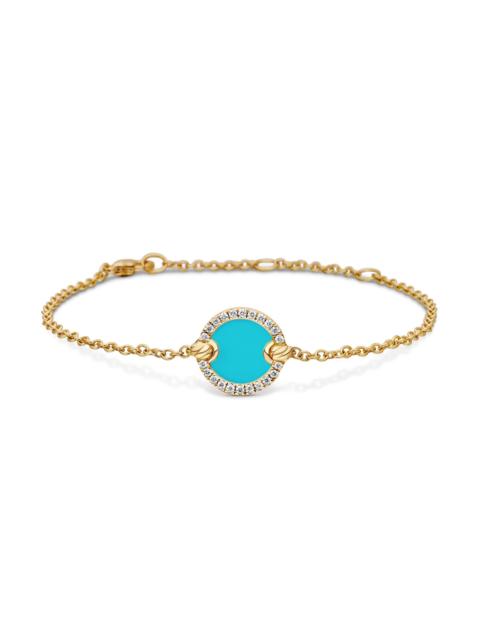 DAVID YURMAN Women's Petite DY Elements Center Station Chain Bracelet in 18K Yellow Gold - Turquoise