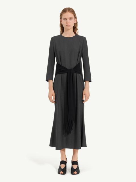 Tailored dress with gloves