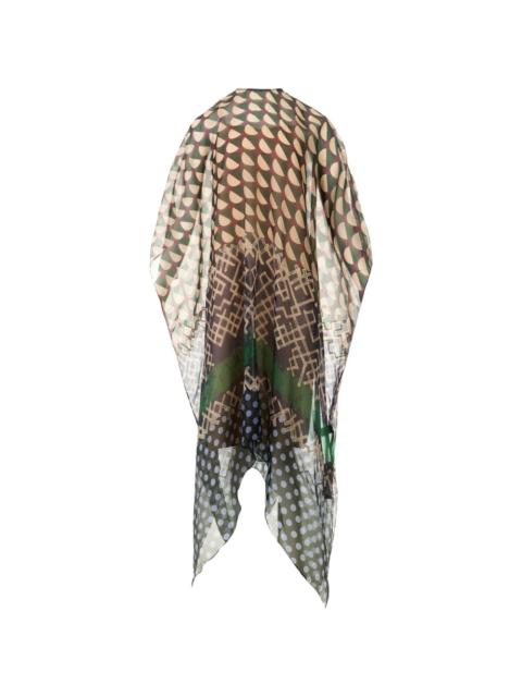 BIYAN geometric-print handkerchief-hem dress