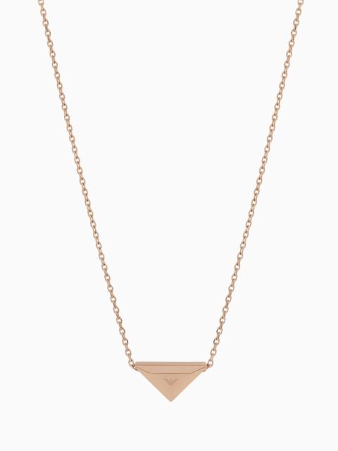 EMPORIO ARMANI Rose Gold-Tone Steel Pendant Necklace and Earrings Set