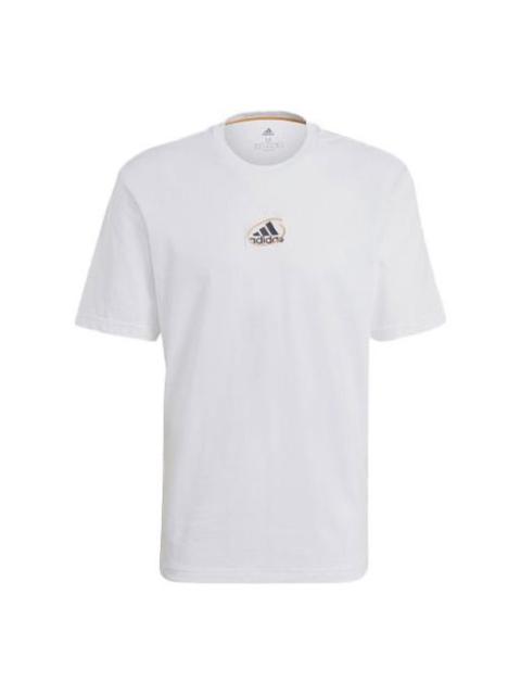 adidas Back Alphabet Printing Athleisure Casual Sports Round Neck Short Sleeve White GN6860